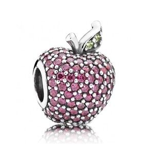 Genuine Retired PANDORA Pave Apple Charm; 791485CFR